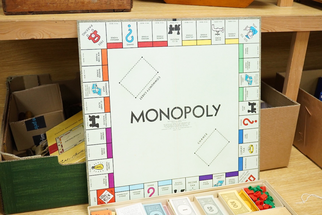 Monopoly, Parker Brothers Inc. 1960's American issue, using U.S. street names